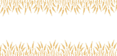 food background with wheat stalks seamless pattern - 670931627