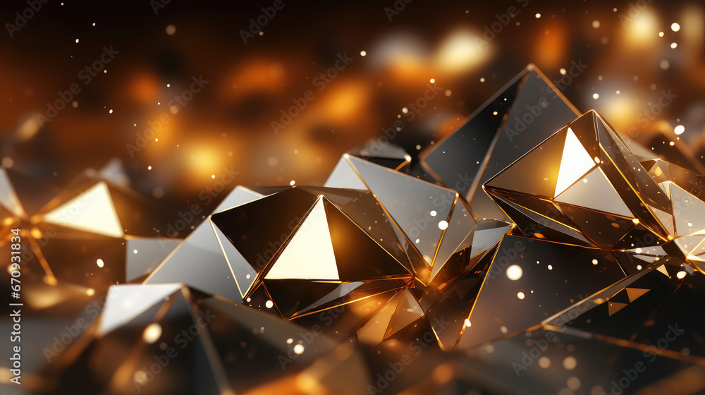 Poster 3d abstract rendering of low poly crystal background. futuristic polygonal design.