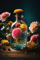 oil and flowers