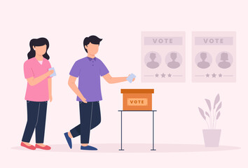 Flat design of election vote people