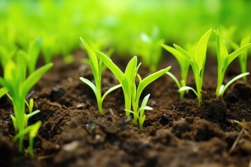 close-up shot of young tea sprouts