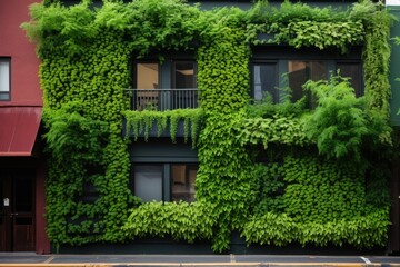 Fototapeta na wymiar green walls in an urban environment