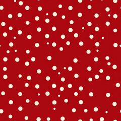 Seamless pattern, tileable festive polka dot country style print for dotted wallpaper, holiday wrapping paper, scrapbook, dots fabric and product design