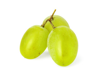 Delicious ripe green grapes isolated on white