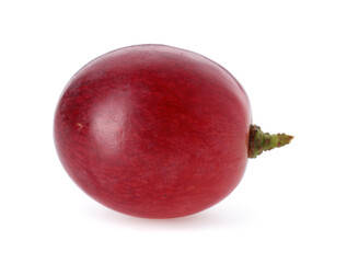 One ripe red grape isolated on white