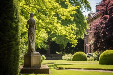 Obraz premium statue in a stunning garden of a georgian mansion
