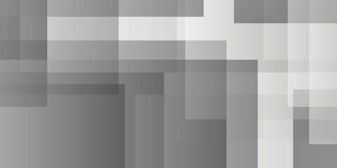 Abstract white and gray background design with layers of textured white transparent material in triangle and squares shapes. White color technology concept geometric line vector background.