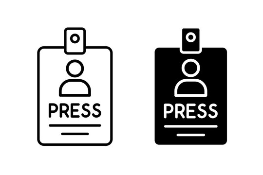 Journalism icon vector set. Press badge symbol
