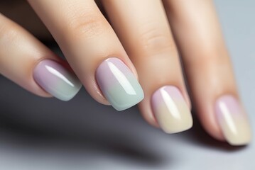 Pastel color of nail polish beauty. Fashion spa design of hand. Generate Ai