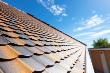 Naklejka premium shingle detail photo during a bright midday