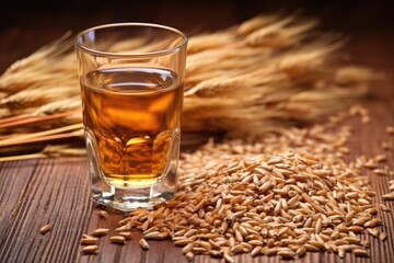 shot of malted barley, main whisky ingredient