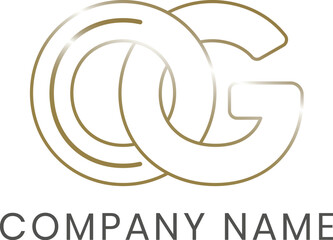 Letter OG logo with golden gradient.