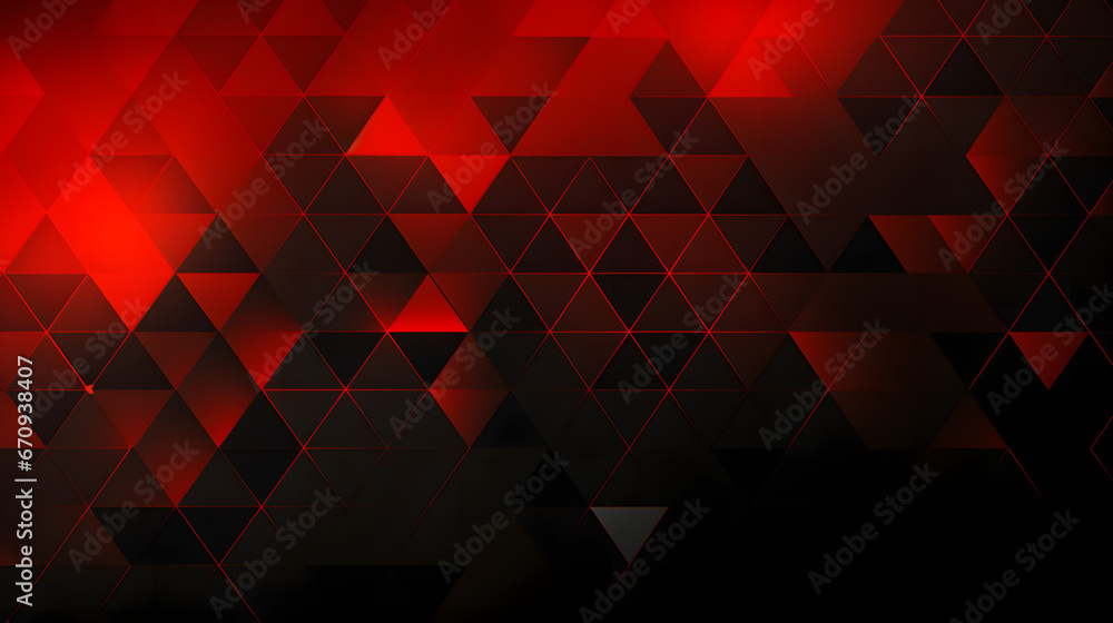 Poster black red halftone triangles pattern. abstract geometric gradient background. vector illustration. g