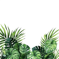 Fototapeta na wymiar tropical plant white background. Tropical leaves foliage plant bush arrangement nature generative ai