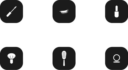 Set of beauty icons.
