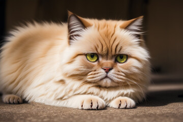 Naklejka na ściany i meble A beautiful cat. Feline Charm. The Enigmatic World of Cats. Generative AI
