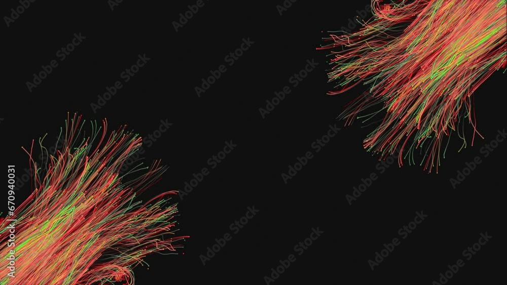 Poster multiple neon-colored fibers particle magic backgrounds - animation