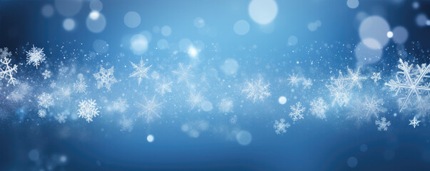 Winter snowflakes backgorund. Blue christmass - obrazy, fototapety, plakaty