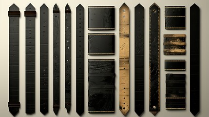 close of different types of belts