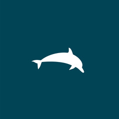 Naklejka premium Dolphin icon isolated on blue background 