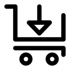 add cart Icon Vector. Outline Shopping Cart Sign. Isolated Contour Symbol Illustration