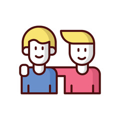 Friend icon isolate white background vector stock illustration.