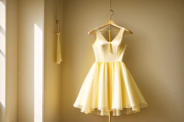 A beautiful short dress. Summer outfit. Flirty and Fun. Mini Dress. Generative AI