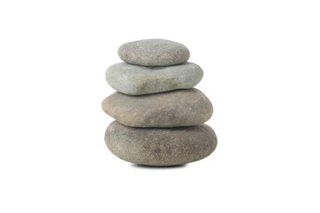 Fototapeta na wymiar PNG, Four stones on top of each other, isolated on white background