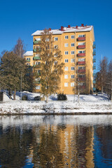 Winter landscape scenery in Oulu, Finland