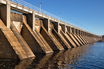 Merikoski power plant dam in Oulu, Finland