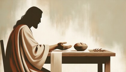 Jesus Breaking breadJesus Christ with bread during Last Supper.