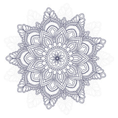 Circular pattern in form of decorative mandala on white background