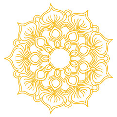 Decorative golden mandala on white background