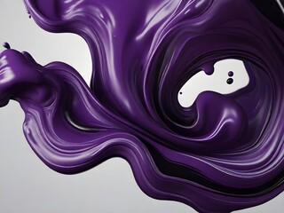 purple and white liquid ink churning together,  realistic texture in 8k quality. Digital art 3D illustration. Metalic colours.