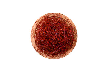 Red thin hot chili threads on a dark background