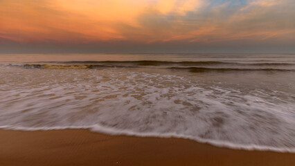 Fototapeta na wymiar Beautiful Sea Beach at the time of Sunset.
