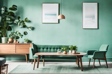 The mint-colored room interior design exudes a refreshing and vibrant ambiance (1)