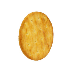 cracker, round salted cracker isolated from background