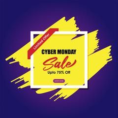 Vector illustration of Cyber Monday Sale social media feed template