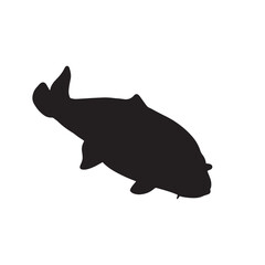 泳ぐ魚　シルエットイラスト