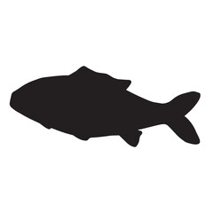 泳ぐ魚　シルエットイラスト