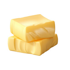 slab of butter isolated on transparent background