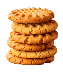 stack of cookies isolated on transparent background