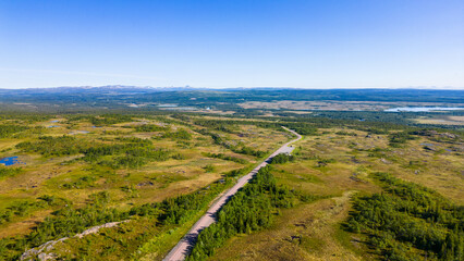 Fototapeta na wymiar Aerial view of typical swedish landscape