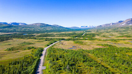 Fototapeta na wymiar Aerial view of typical swedish landscape