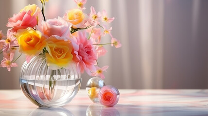 still life with beautiful flowers