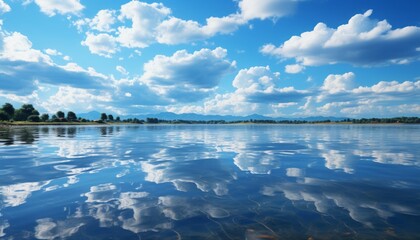 River Panorama blue sky