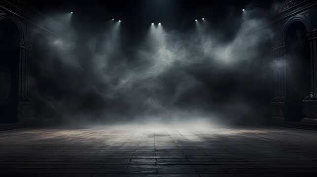Dark background with volumetric light