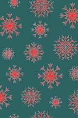 Fototapeta na wymiar Seamless Christmas pattern with snowflakes. Generative AI.