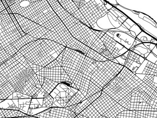Obraz premium Vector road map of the city of Colegiales in Argentina with black roads on a white background.
